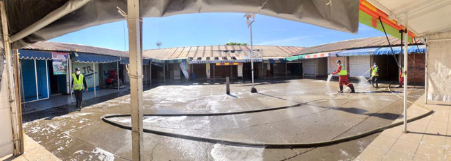 Desinfectan el Mercado de Abasto de Oaxaca